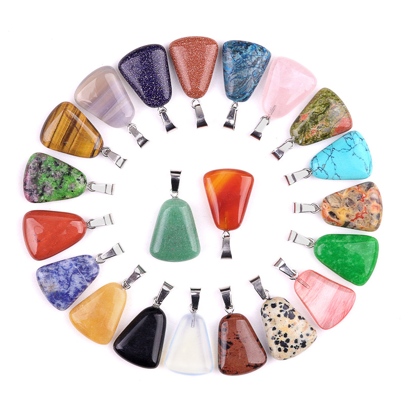 Crystal Pendant Necklace Natural Stone - 20pcs/ Bag Carving White Crystal Raw
