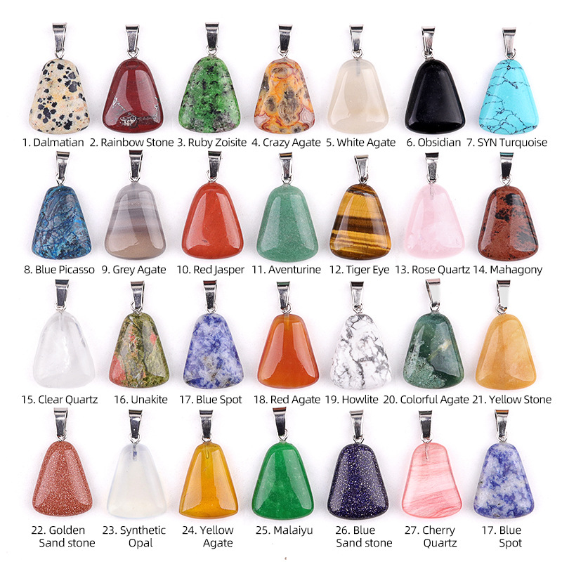 20pcs/ Bag Carving White Cryst - Crystal Pendant Necklace Natural Stone ulasan dan harga