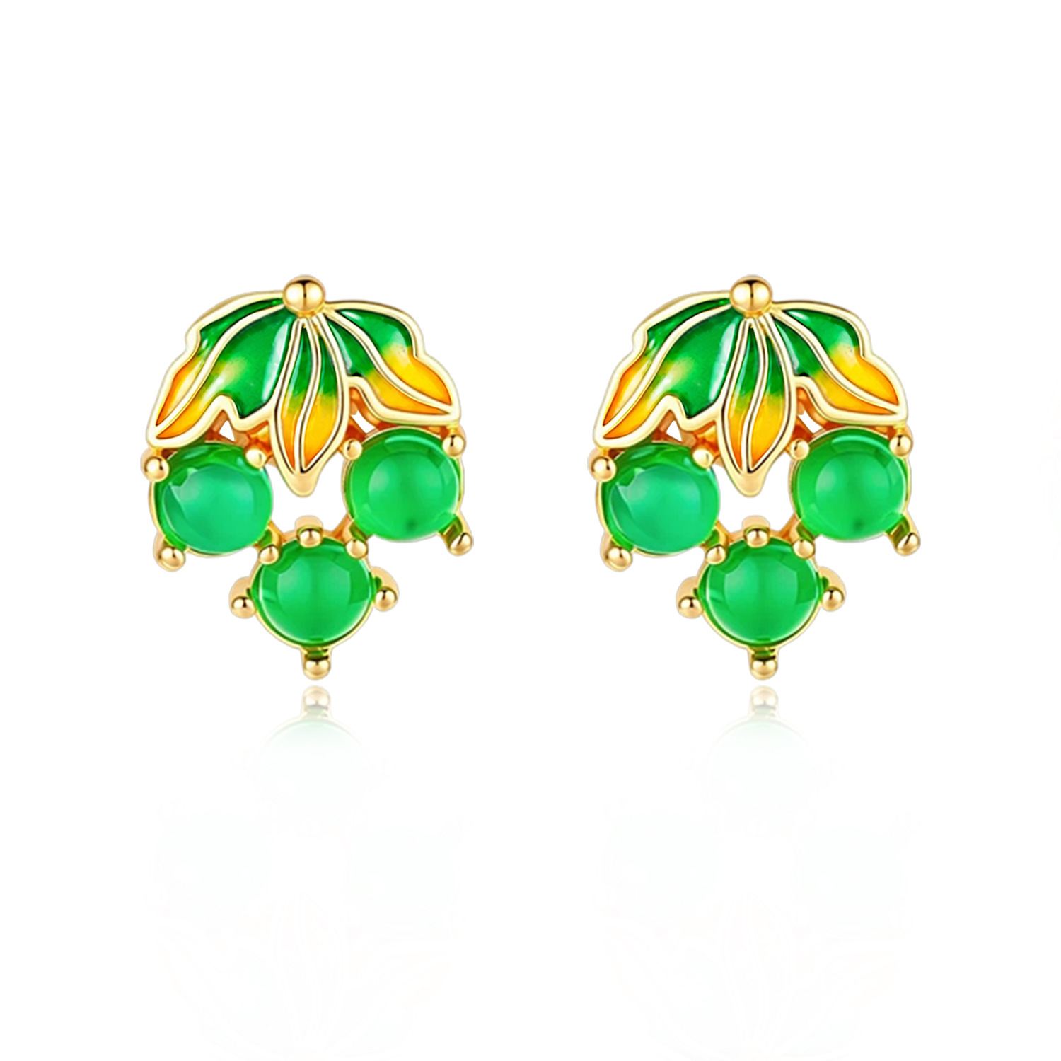 Burmese Jadeite Grape Earrings - Earrings ulasan dan harga