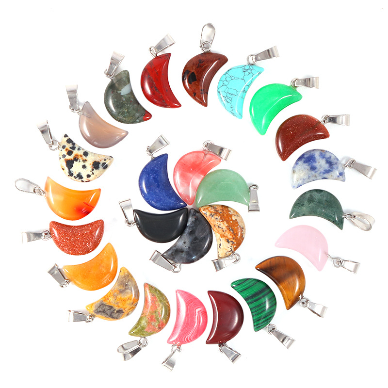 20pcs/ Bag Natural Stone Cryst - Crystal Pendant Necklace Natural Stone ulasan dan harga