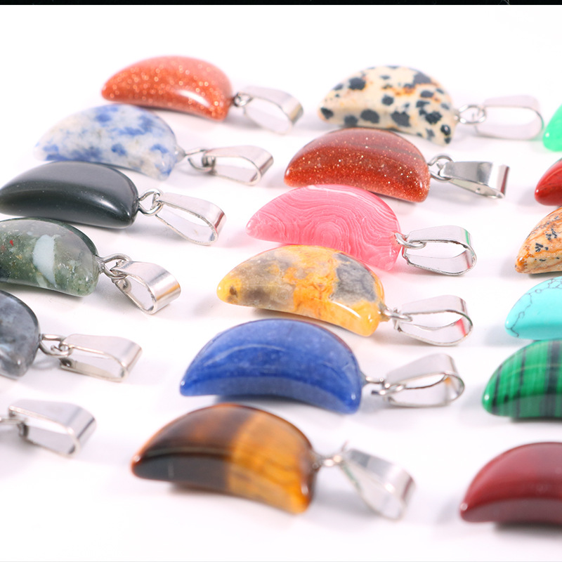 20pcs/ Bag Natural Stone Cryst - Crystal Pendant Necklace Natural Stone ulasan dan harga