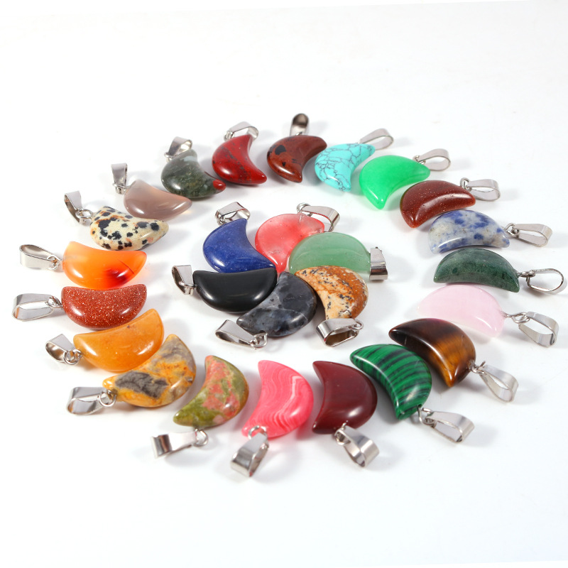 20pcs/ Bag Natural Stone Cryst - Crystal Pendant Necklace Natural Stone ulasan dan harga