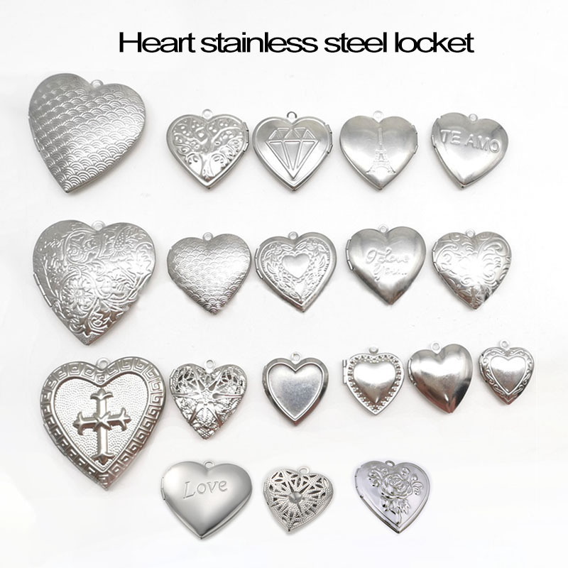 Love Heart Locket Station 20pc - Heart Locket Necklace Photo ulasan dan harga