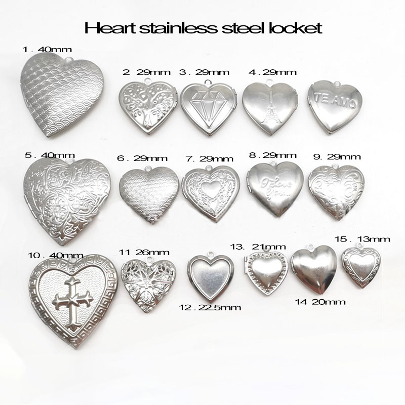 Love Heart Locket Station 20pc - Heart Locket Necklace Photo ulasan dan harga