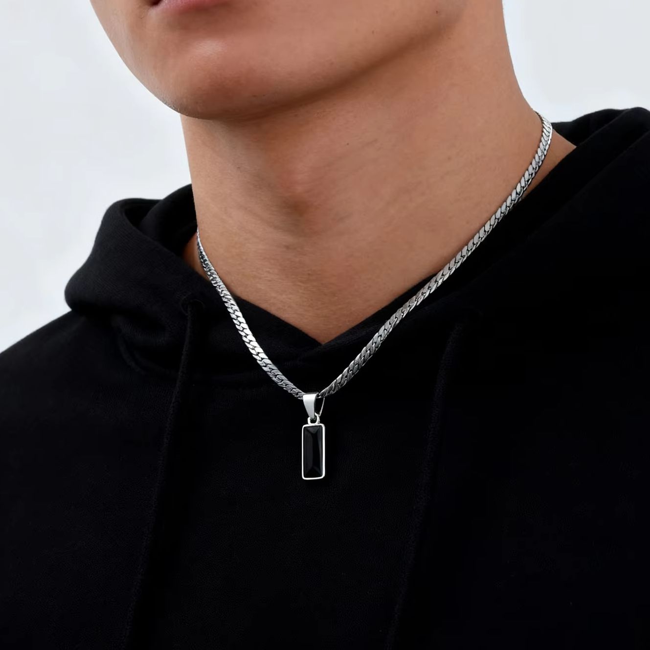 Stylish Mens Geometric Stone P - Cuban Link Chain 12Mm ulasan dan harga
